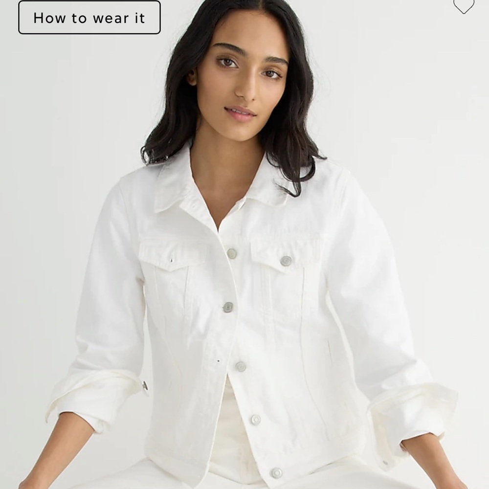 NEW J. Crew - Classic Denim Jacket - white, small